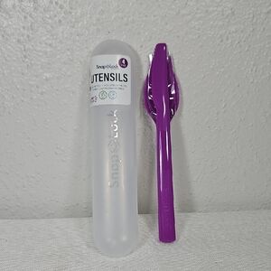 NWT SnapLock Purple Plastic Utensils Set of fork, spoon, knife and case